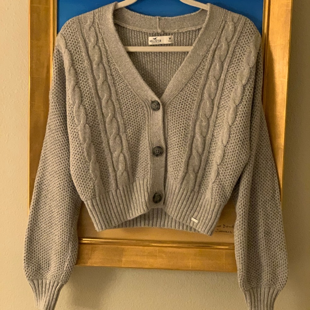 NEW Hollister Grey Cardigan/Sweater